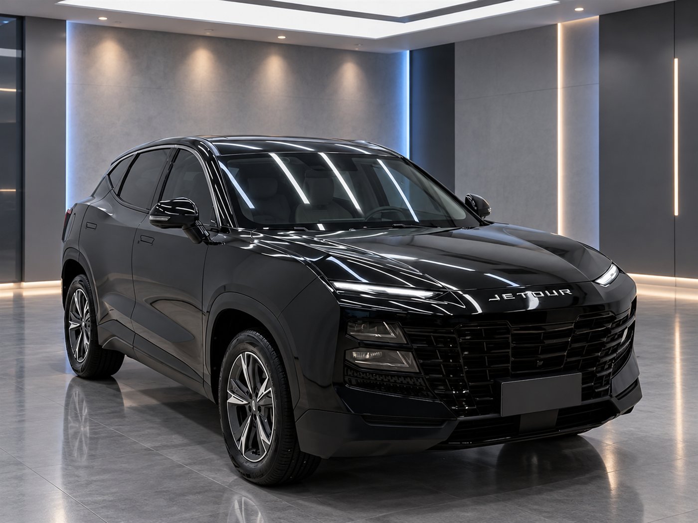 Чёрный Jetour Dashing, профессиональный внешний вид